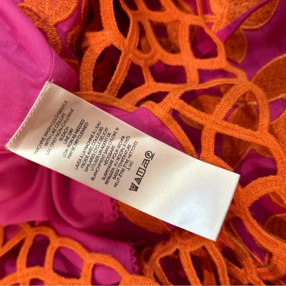 Anthropologie Vibrant Pink and Orange Midi Dress - Picture 3 of 12